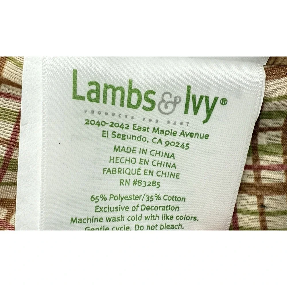 Lambs And Ivy Owl‎ Woodland Tales Nursery Diaper Stacker Green/Brown Check